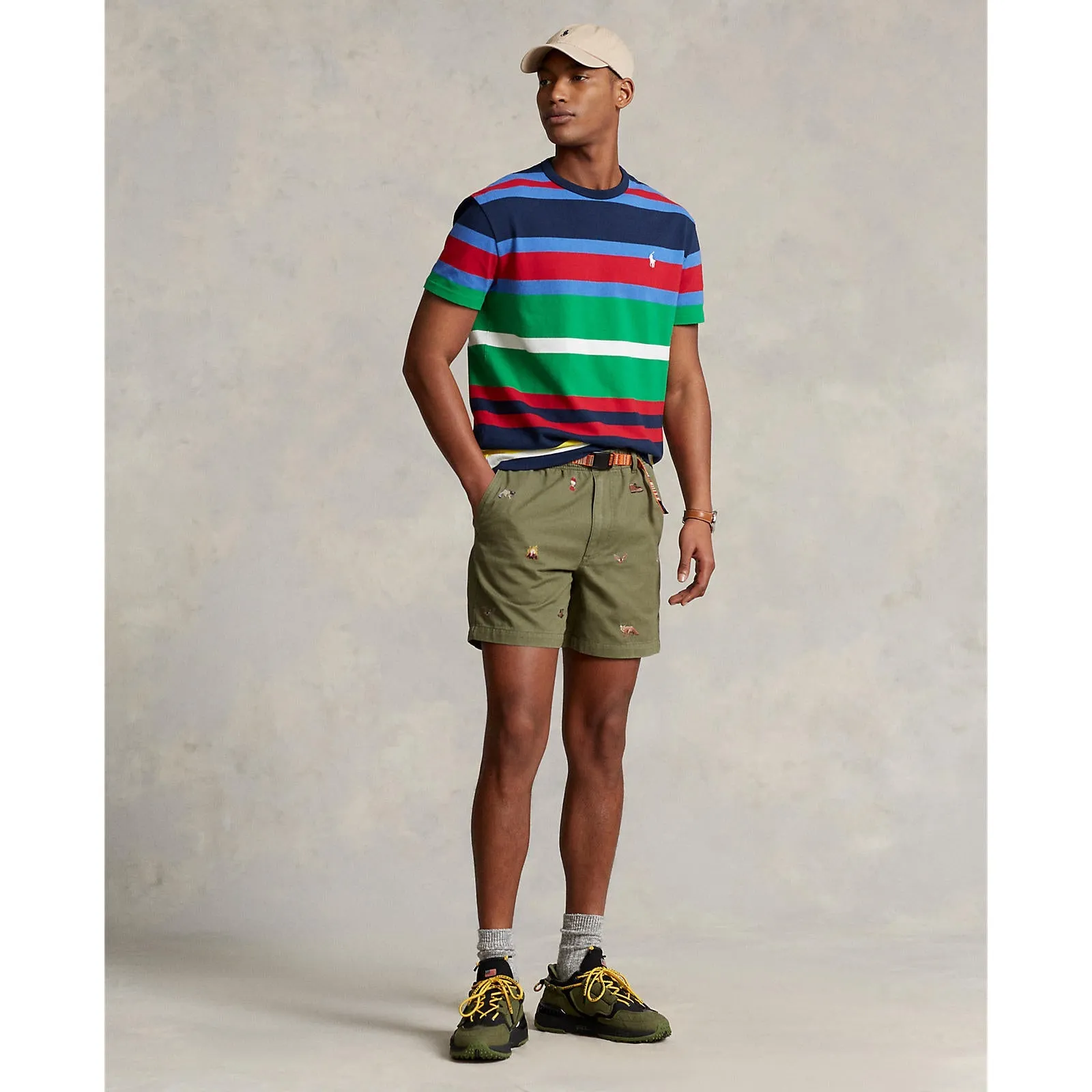 Polo Ralph Lauren - Classic Fit Crew Neck Knitted T-Shirt - Multicoloured Stripes
