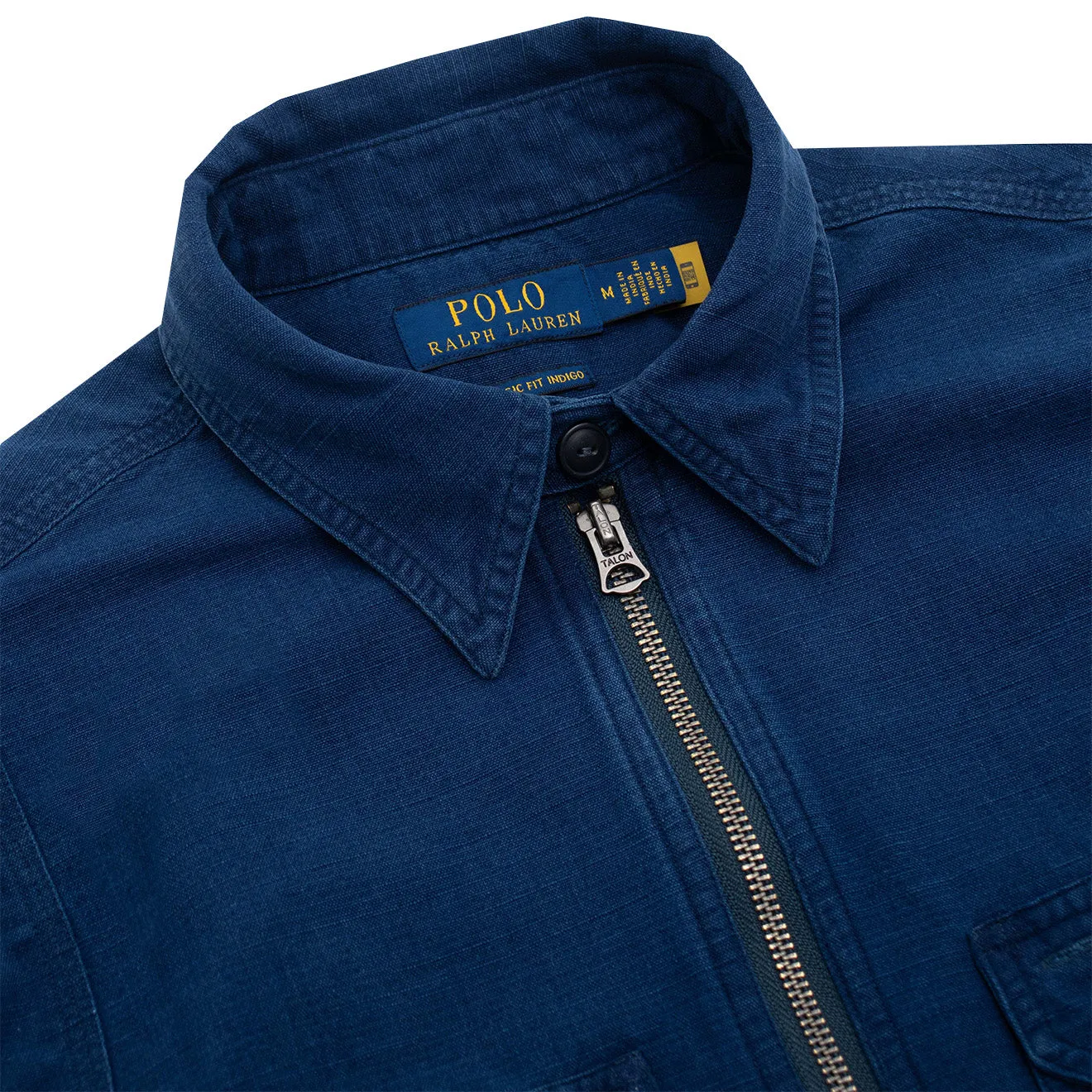 Polo Ralph Lauren Classic Fit Indigo Popover Workshirt Slub Indigo