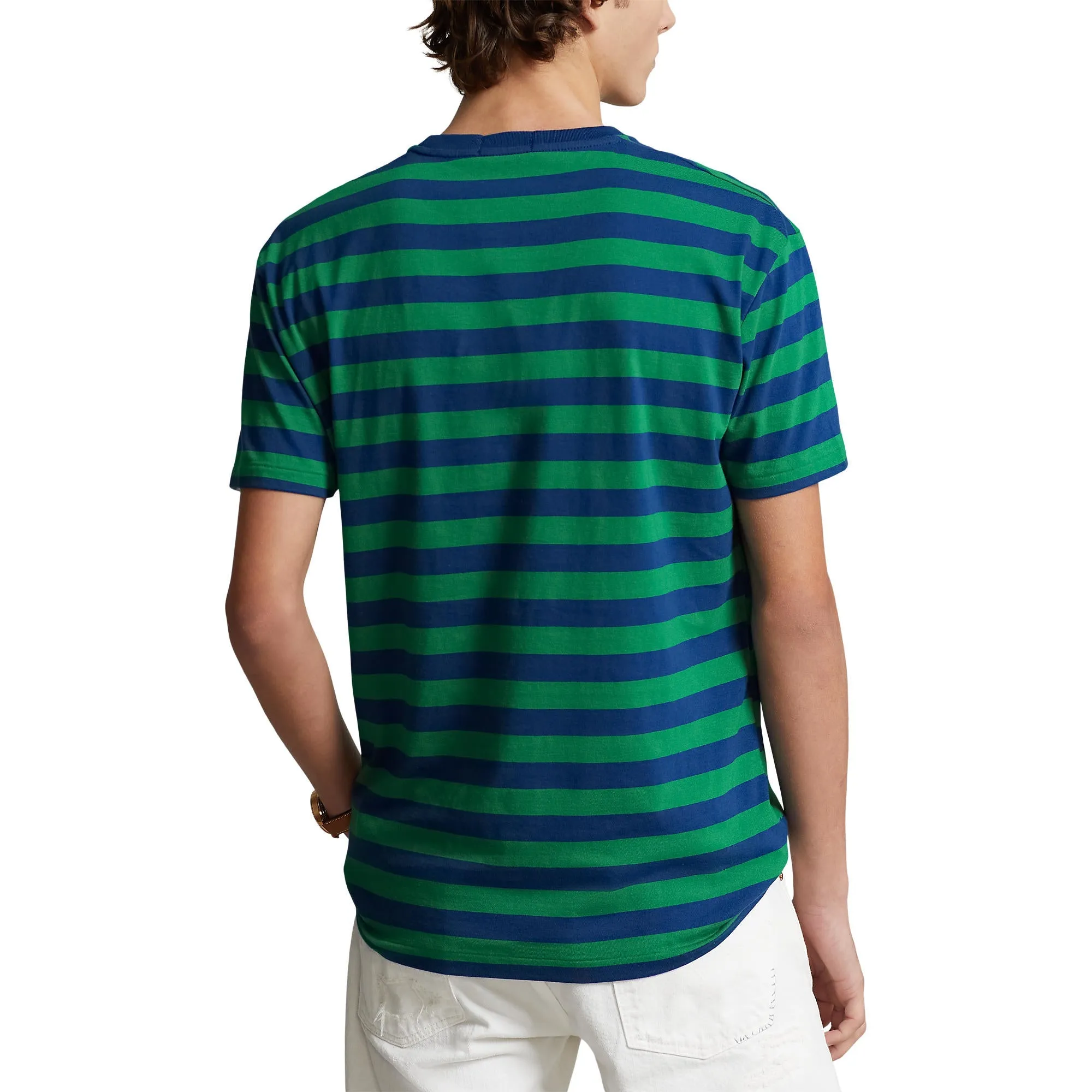 Polo Ralph Lauren - Classic Fit Jersey Crewneck T-Shirt - Stripe - Green & Blue
