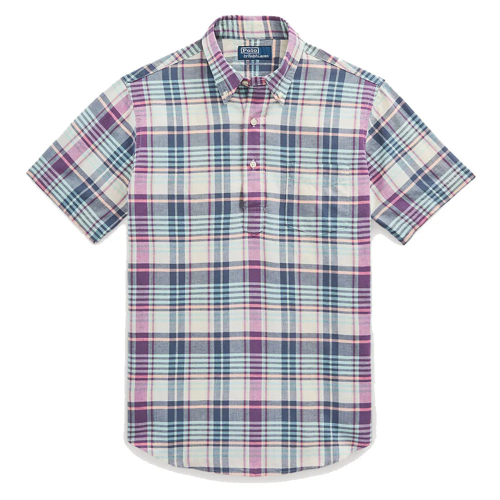 Polo Ralph Lauren Classic Fit Madras Popover Shirt Cream/Navy Multi