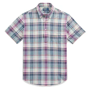Polo Ralph Lauren Classic Fit Madras Popover Shirt Cream/Navy Multi