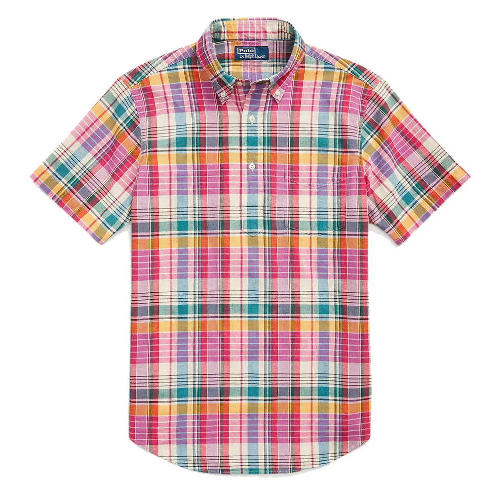 Polo Ralph Lauren Classic Fit Madras Popover Shirt Pink/Cream Multi