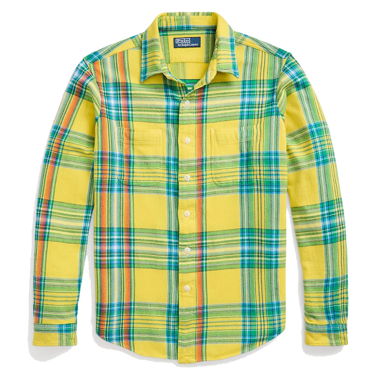 Polo Ralph Lauren Classic Fit Plaid Flannel Workshirt Yellow/Green Multi