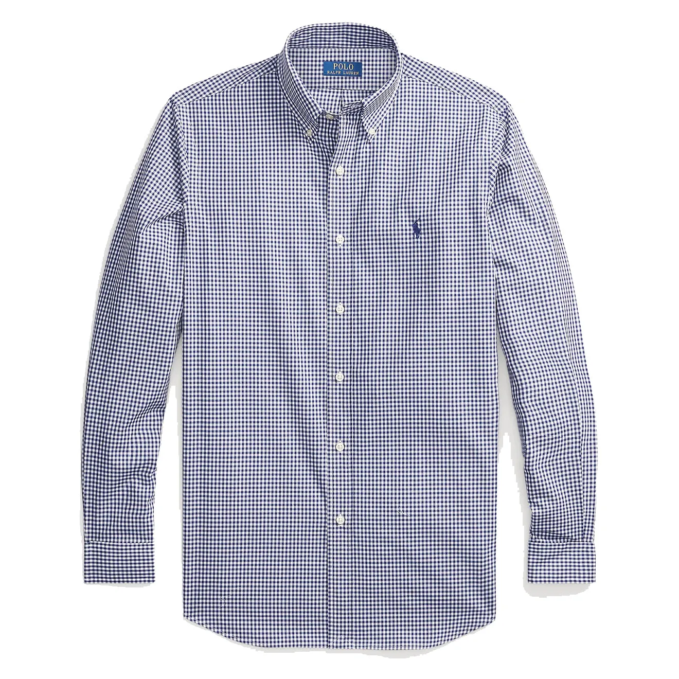 Polo Ralph Lauren Custom Fit Gingham Stretch Poplin Shirt Navy / White