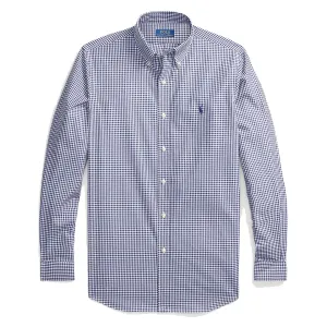 Polo Ralph Lauren Custom Fit Gingham Stretch Poplin Shirt Navy / White