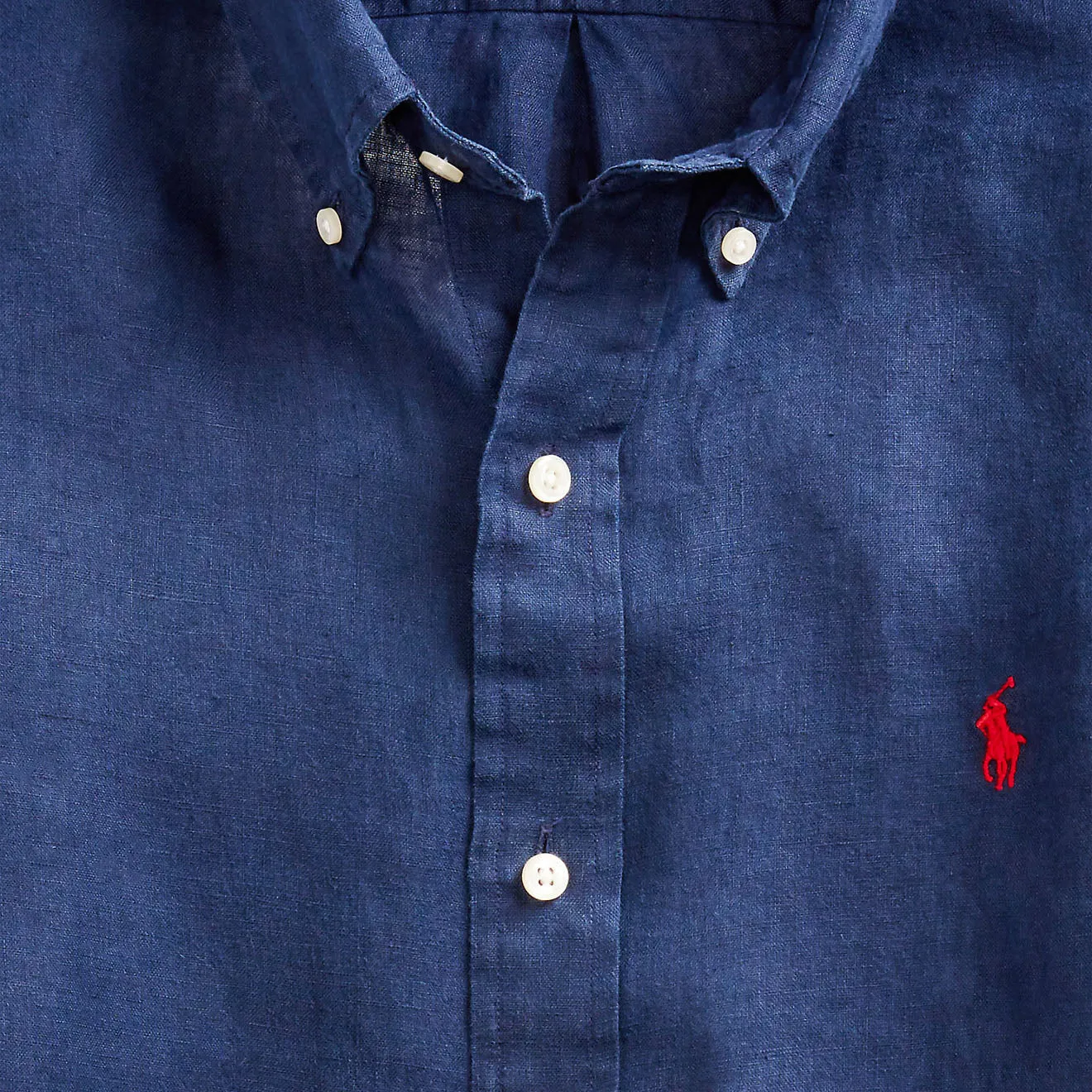 Polo Ralph Lauren Custom Fit Linen Shirt Newport Navy