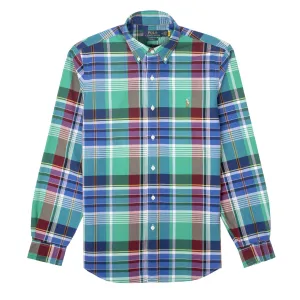 Polo Ralph Lauren Custom Fit L/S Check Shirt Royal / Green Multi
