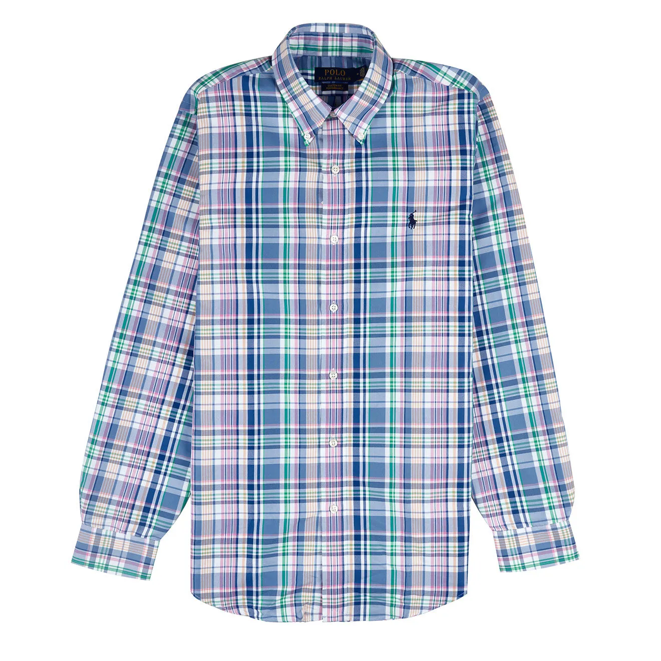 Polo Ralph Lauren Custom Fit Oxford Shirt Blue / Pink Multi