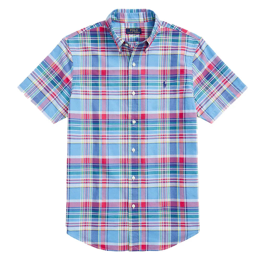 Polo Ralph Lauren Custom Fit Plaid Oxford Shirt Blue/Red Multi