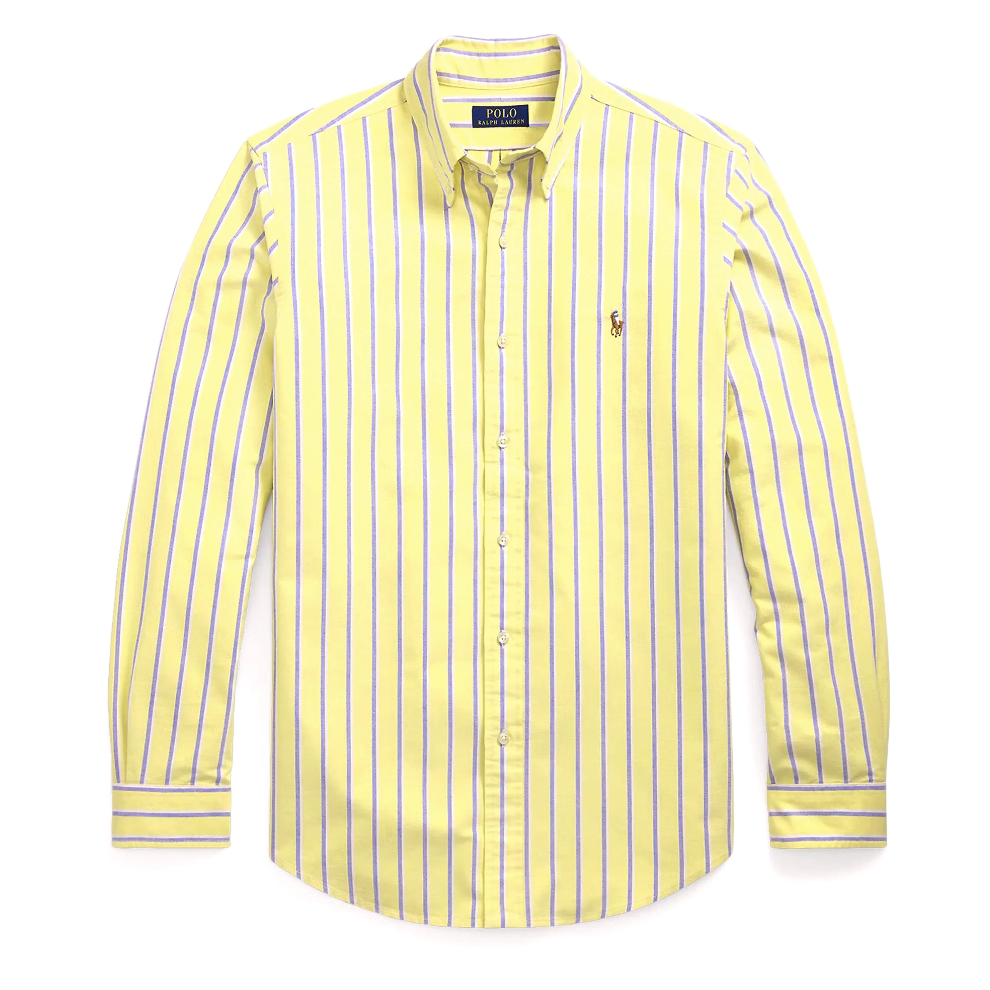 Polo Ralph Lauren Custom Fit Striped Oxford Shirt Blue / Yellow