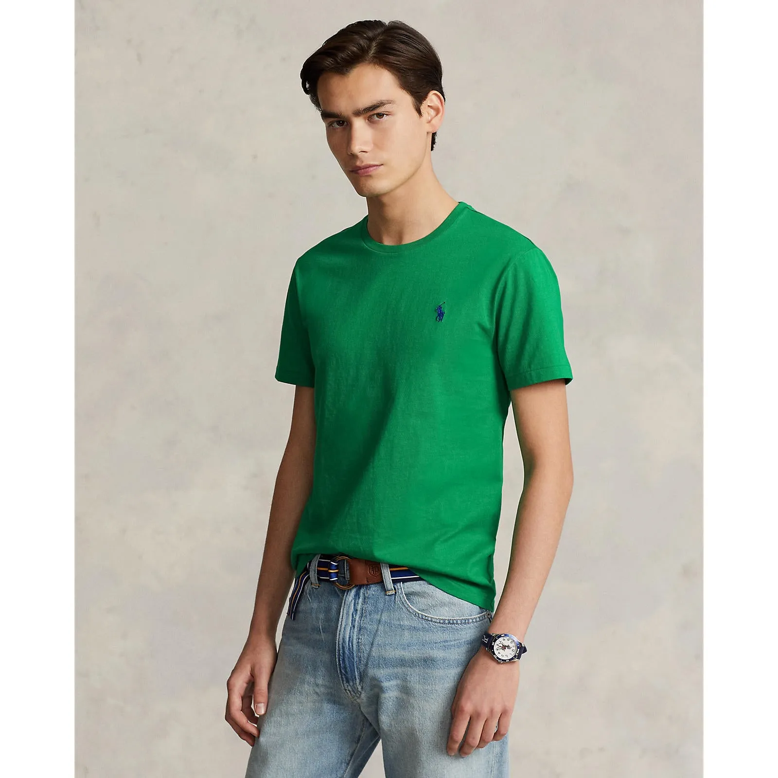 Polo Ralph Lauren - Custom Slim Fit Jersey Crewneck T-Shirt - Billiard Green