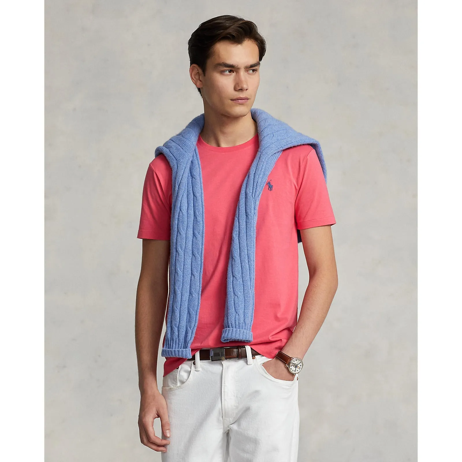 Polo Ralph Lauren - Custom Slim Fit Jersey Crewneck T-Shirt - Pale Red