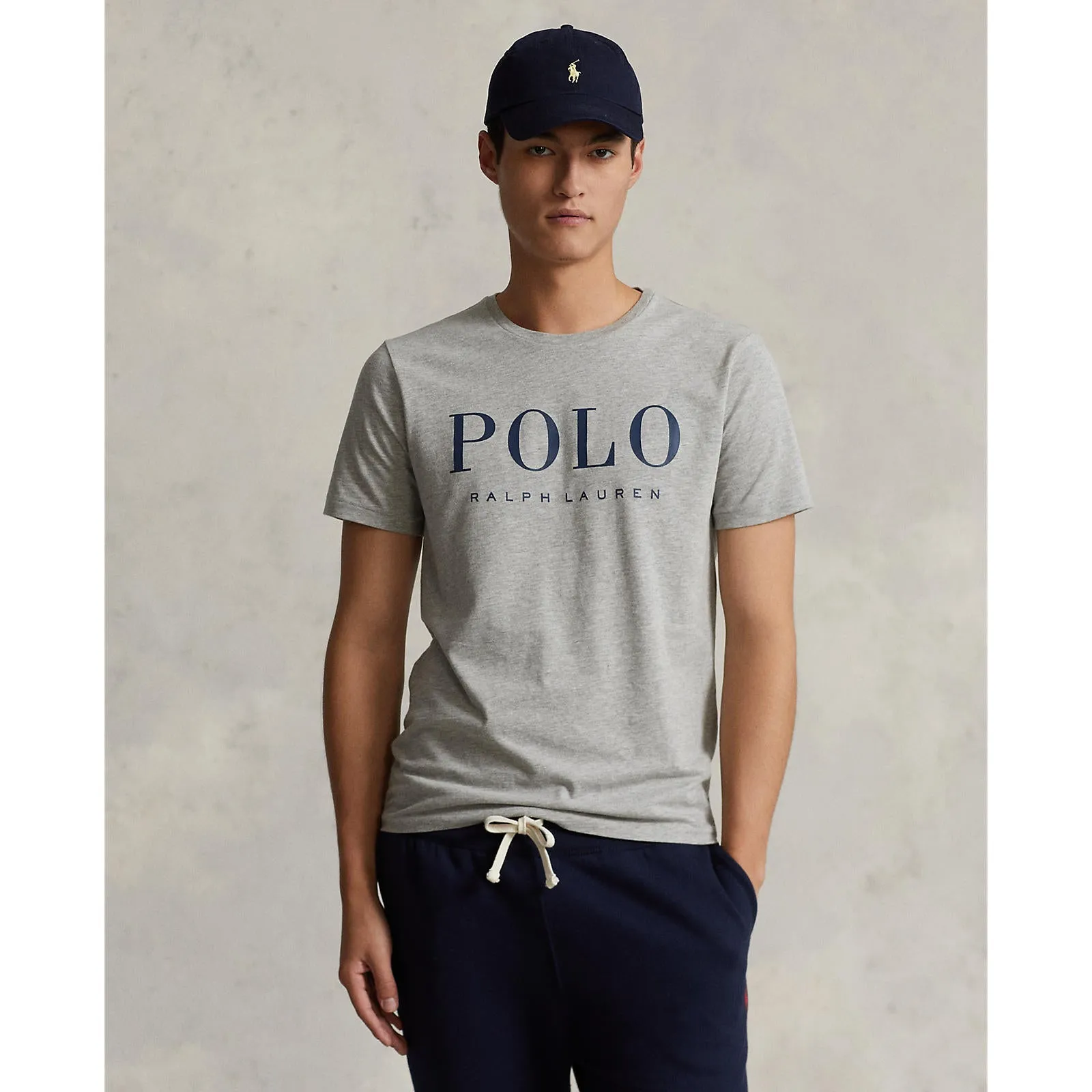 Polo Ralph Lauren - Custom Slim Fit Logo Jersey T-Shirt - Andover Heather/Dark Coba