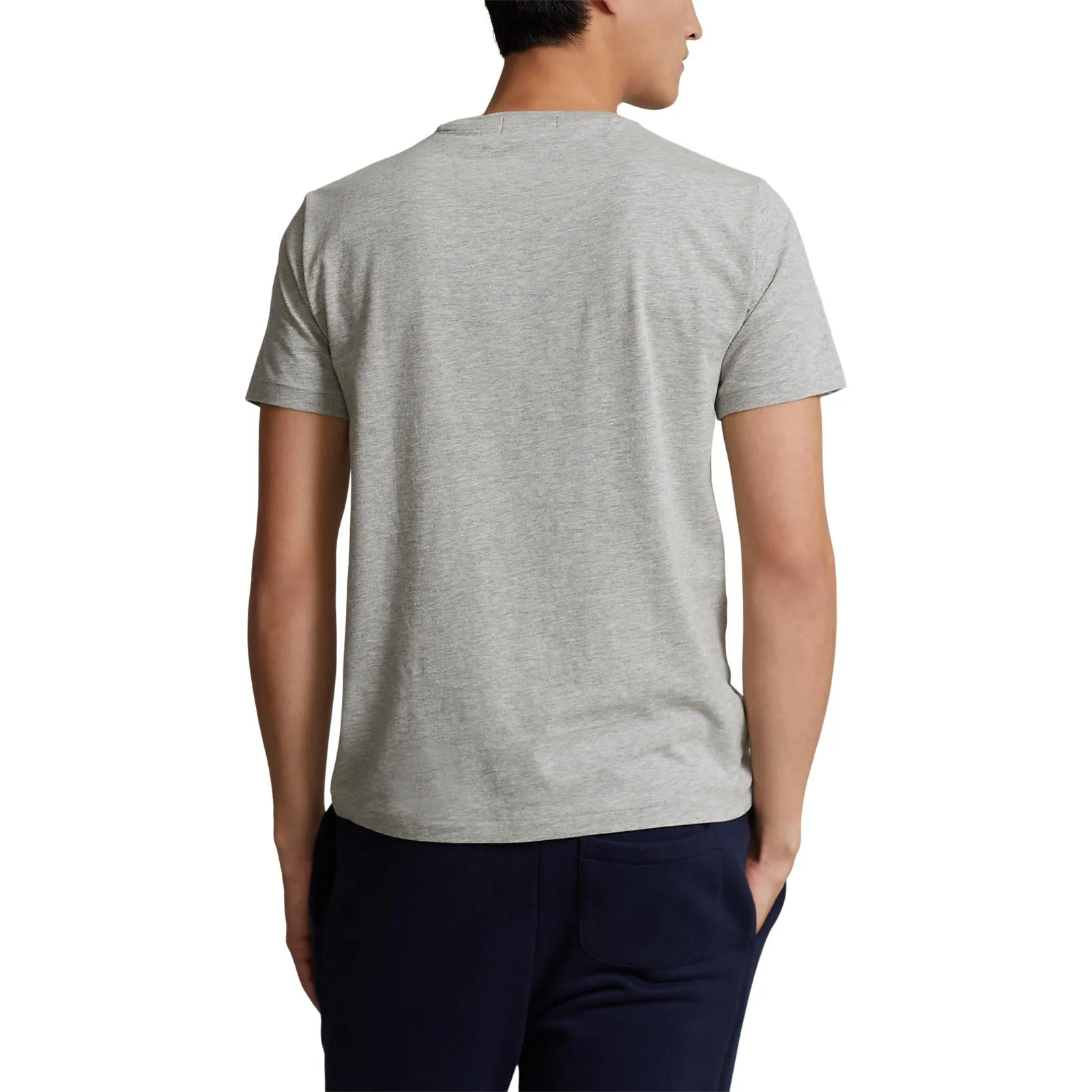 Polo Ralph Lauren - Custom Slim Fit Logo Jersey T-Shirt - Andover Heather/Dark Coba