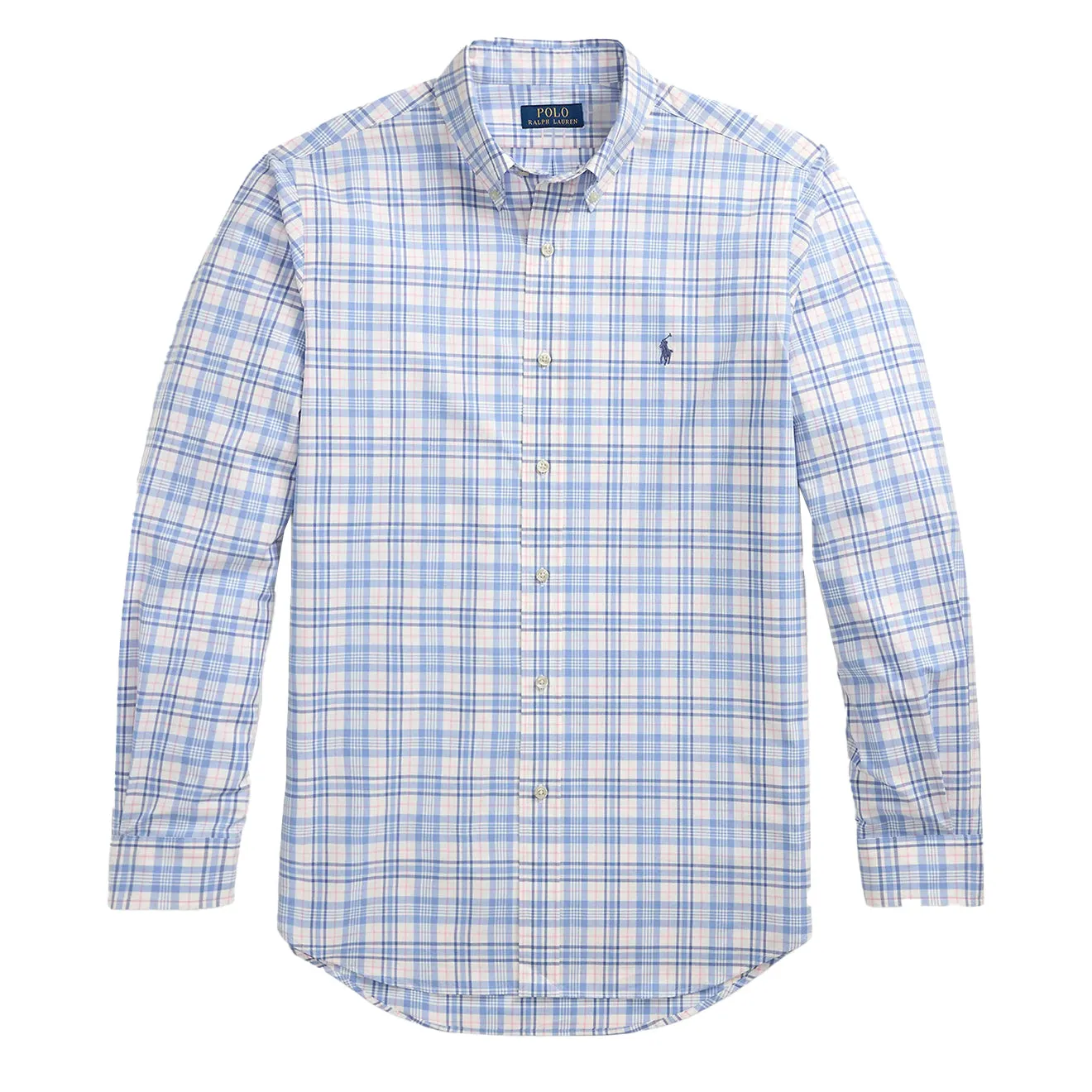 Polo Ralph Lauren Long Sleeve Sport Shirt Custom Blue Pink Multi