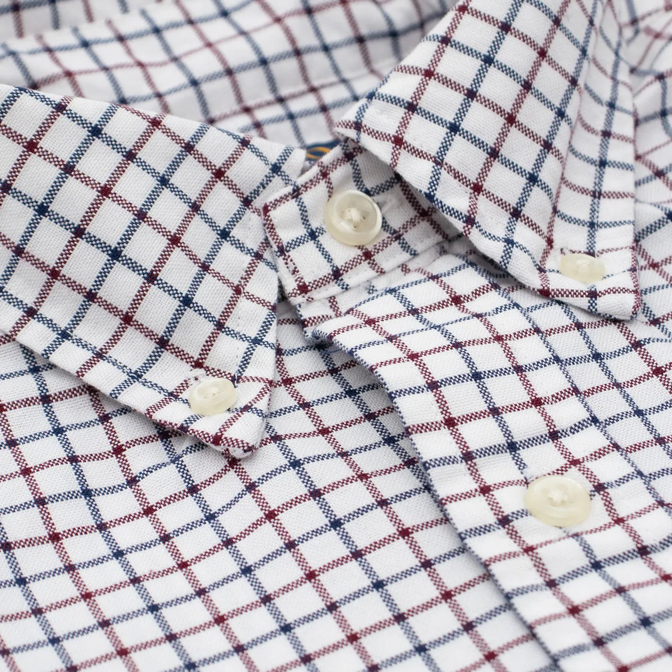 Polo Ralph Lauren L/S Grid Pattern Cotton Shirt White / Wine Multi