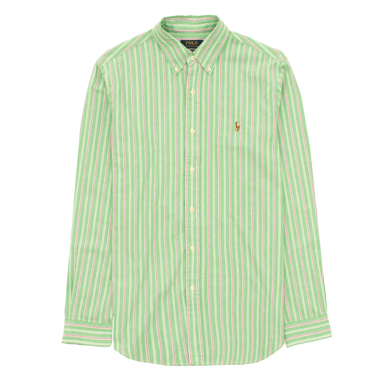 Polo Ralph Lauren Striped Oxford Shirt Green Pink Multi