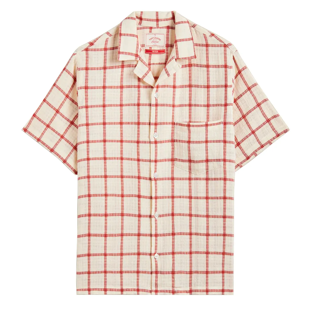 Portuguese Flannel Alvor S/S shirt Red / White