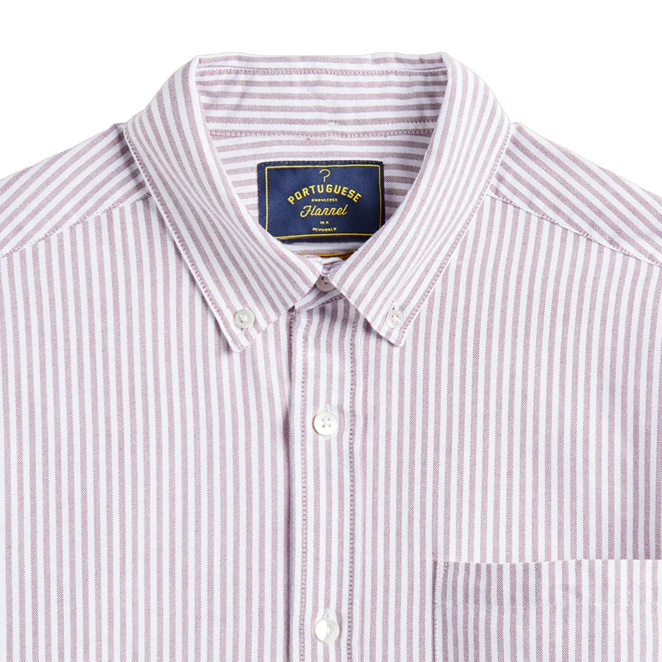 Portuguese Flannel Belavista Stripe L/S Shirt Bordeaux