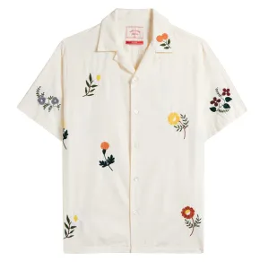 Portuguese Flannel Embroidery Flowers S/S shirt White / Multi