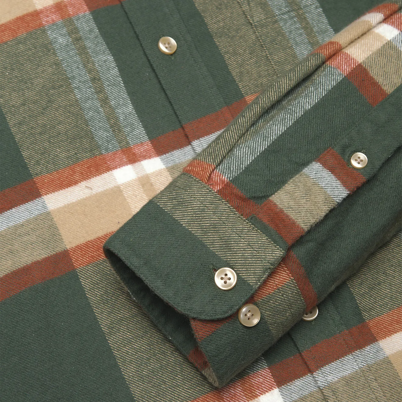 Portuguese Flannel Farm Shirt Green / Orange
