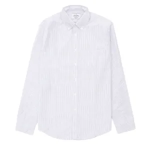 Portuguese Flannel L/S Oxford Button Down Belavista Shirt Stripe Lavanda