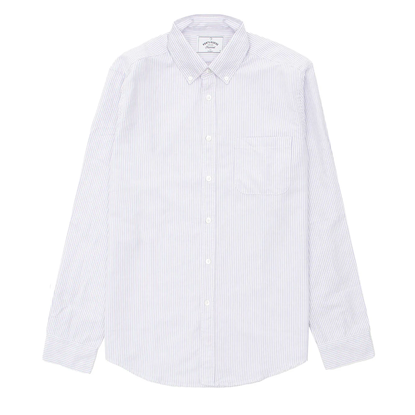 Portuguese Flannel L/S Oxford Button Down Belavista Shirt Stripe Lavanda