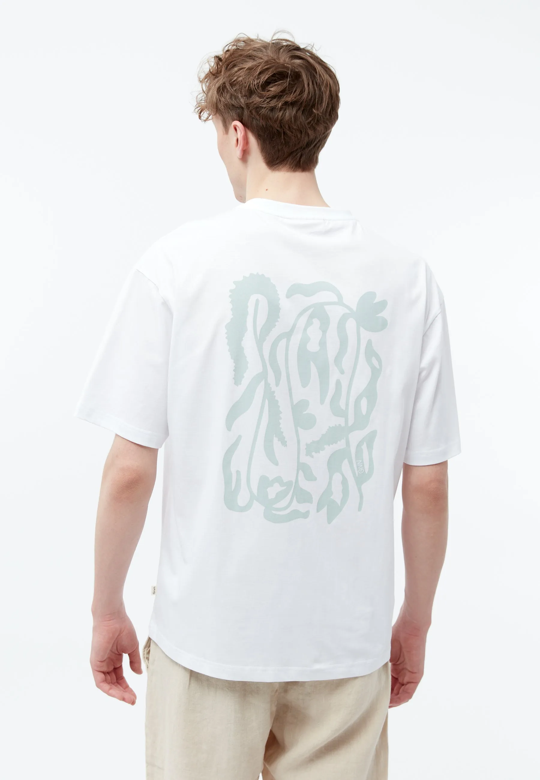 Print T-shirt GBGARY (PLANTS) oversize made from organic cotton - White Givn Berlin