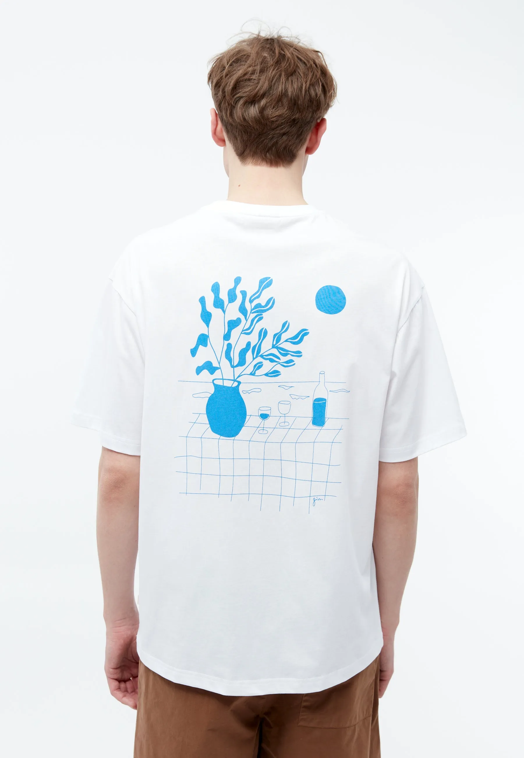 Print T-shirt GBGARY (STILL LIFE) oversize made from organic cotton - White Givn Berlin