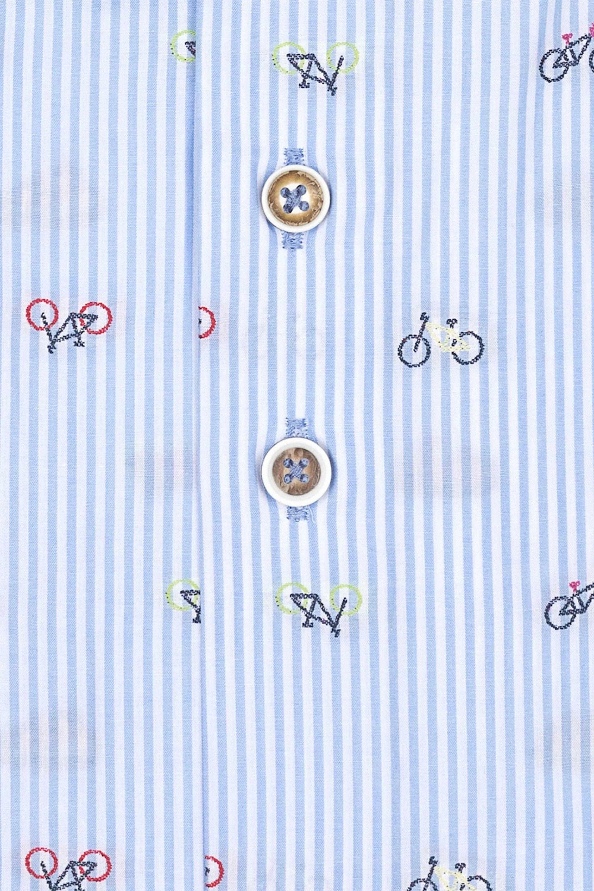 R2 Biycle Print Cutaway Collar Shirt Light Blue