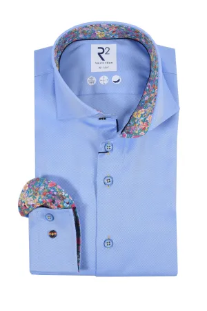 R2 Cut Away Collar Long Sleeved Shirt Light Blue