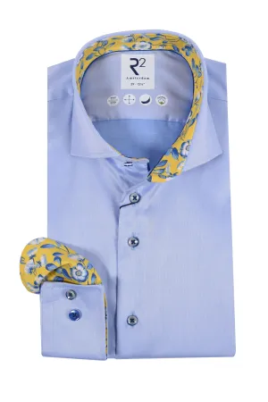 R2 Cut Away collar Long Sleeved Shirt Light Blue