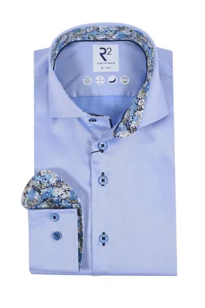 R2 Cut Away Collar Long Sleeved Shirt Light Blue
