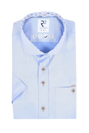 R2 Cut Away Collar Short Sleeved Shirt Light Blue