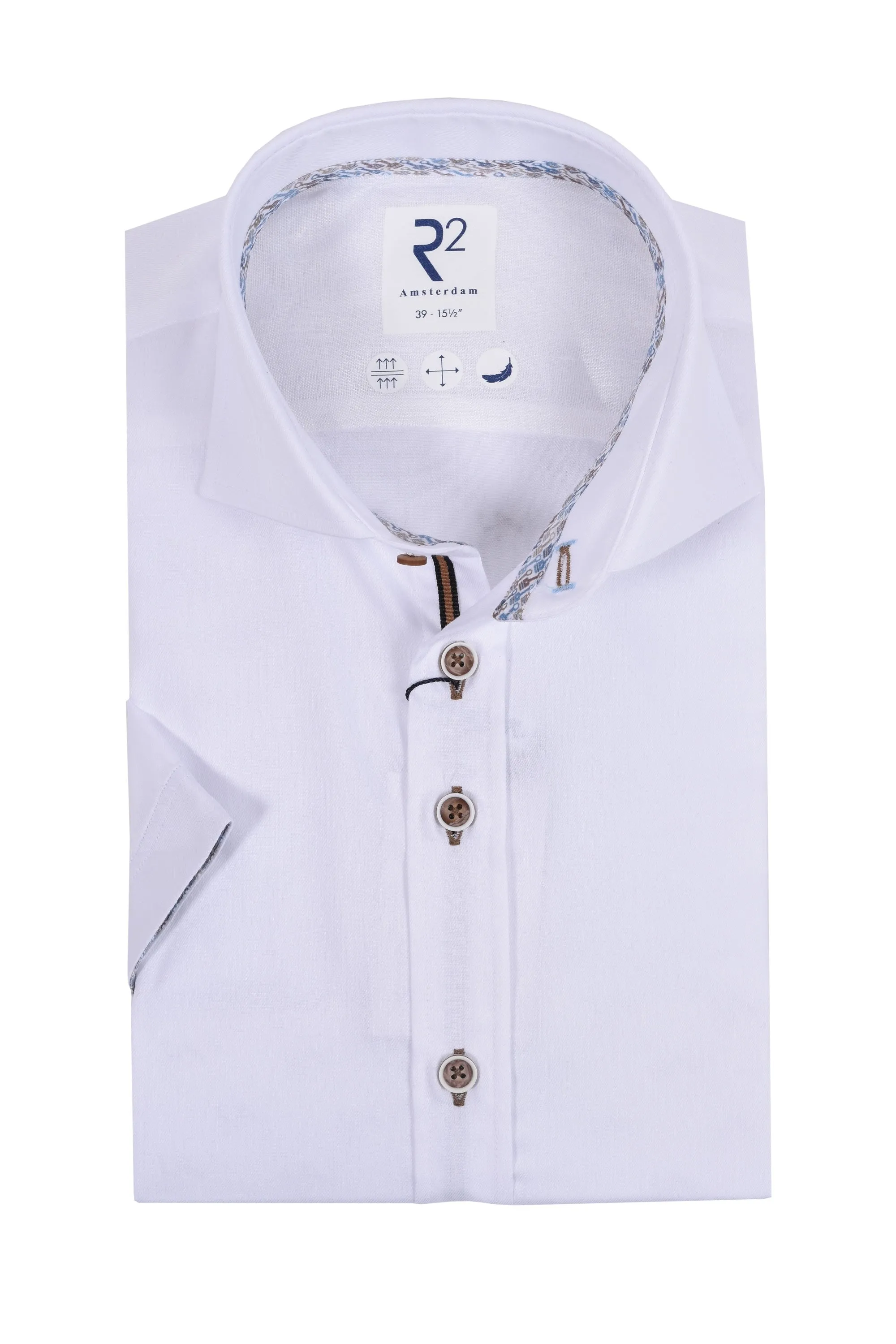 R2 Cut Away Short Sleeve Shirt White