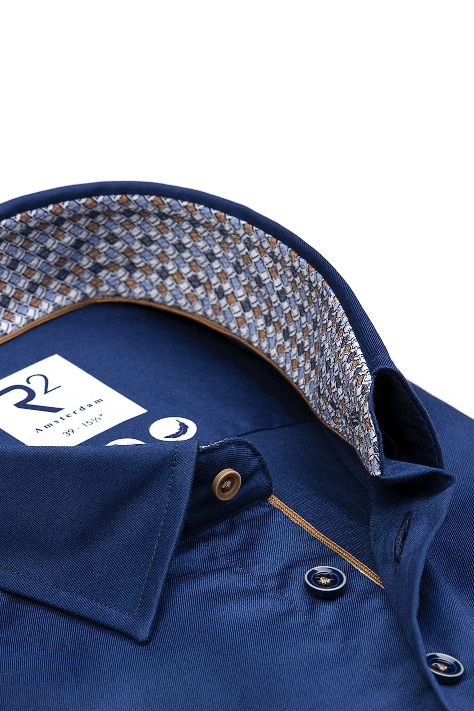 R2 Hidden Button-Down Blue Shirt