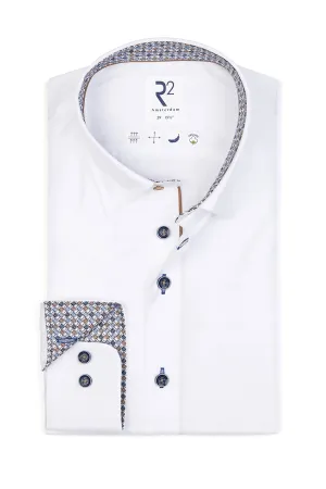R2 Hidden Button Down White Shirt