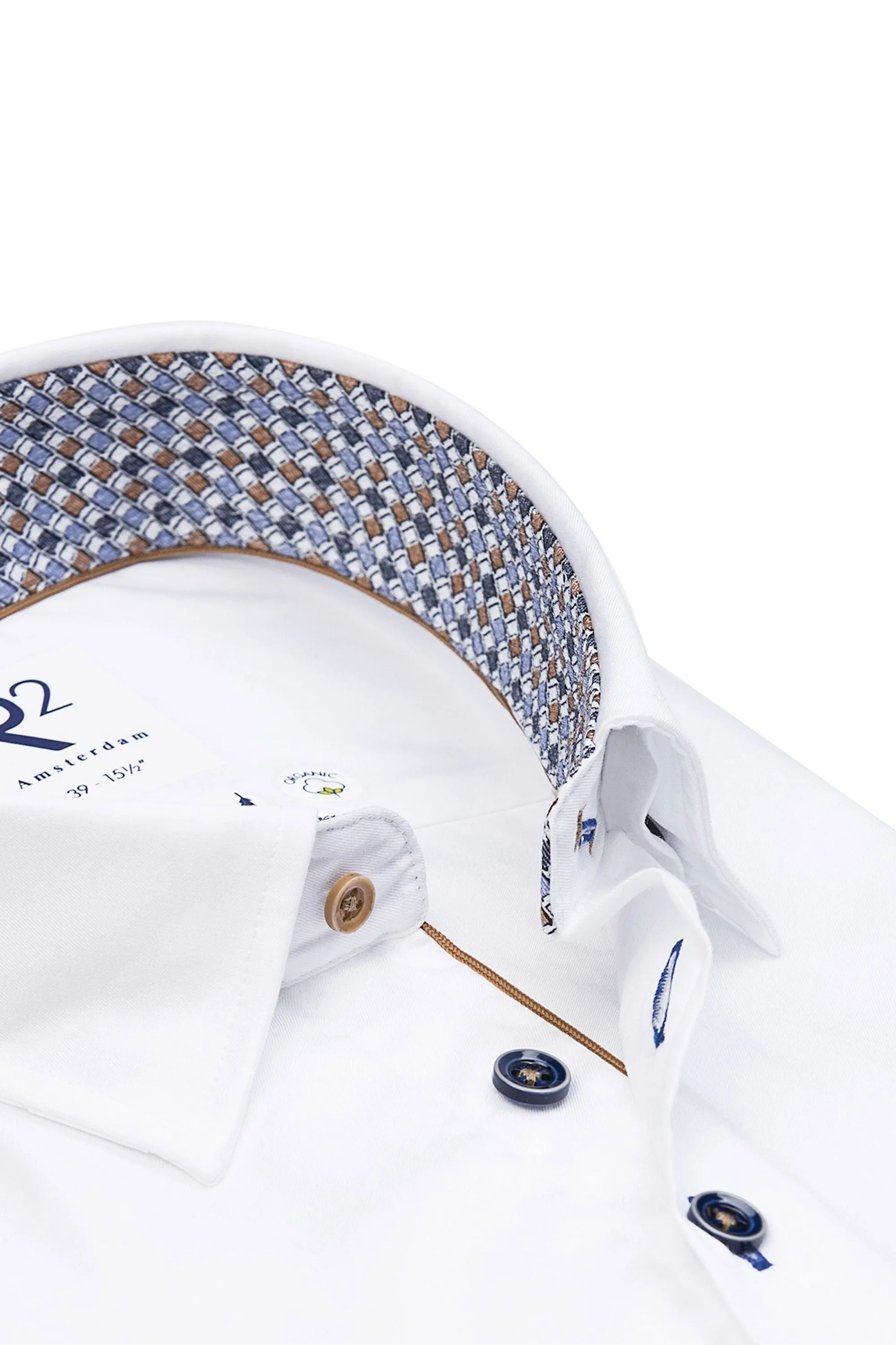 R2 Hidden Button Down White Shirt