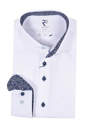 R2 Long Sleeved Shirt With Liberty Print White