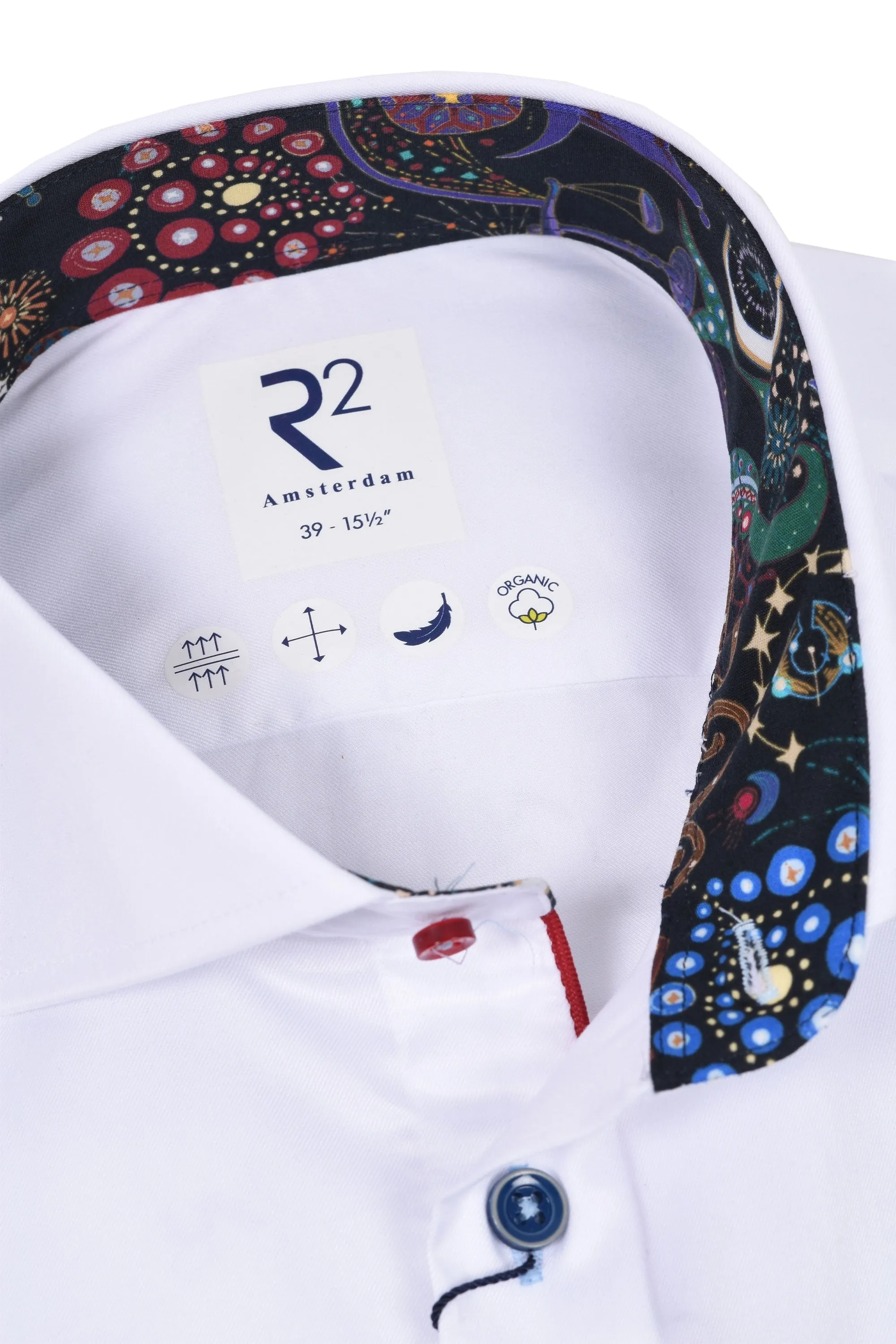 R2 Shirt Night Print Trim White