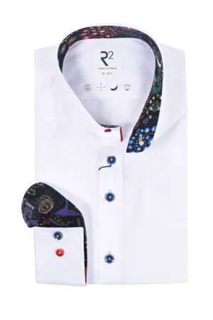 R2 Shirt Night Print Trim White