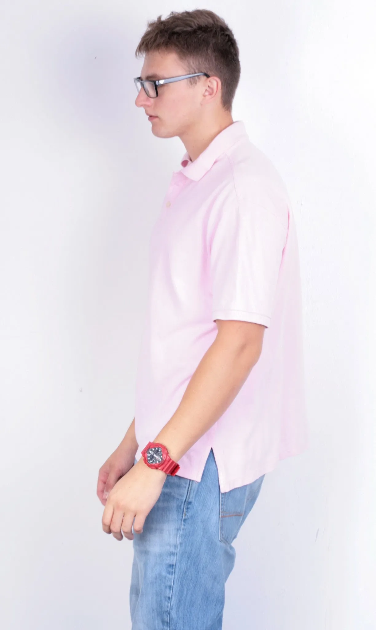 Racing Green Mens XL Polo Shirt Short Sleeve Pink Standard Fit