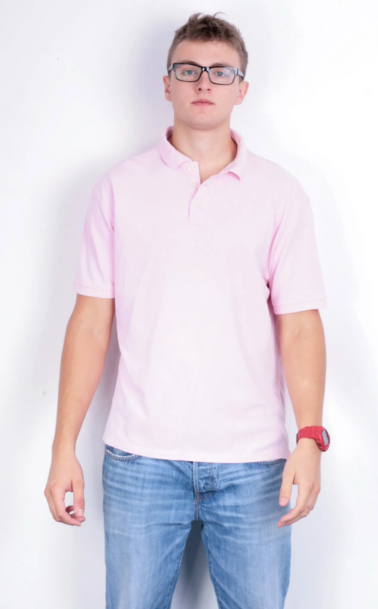 Racing Green Mens XL Polo Shirt Short Sleeve Pink Standard Fit