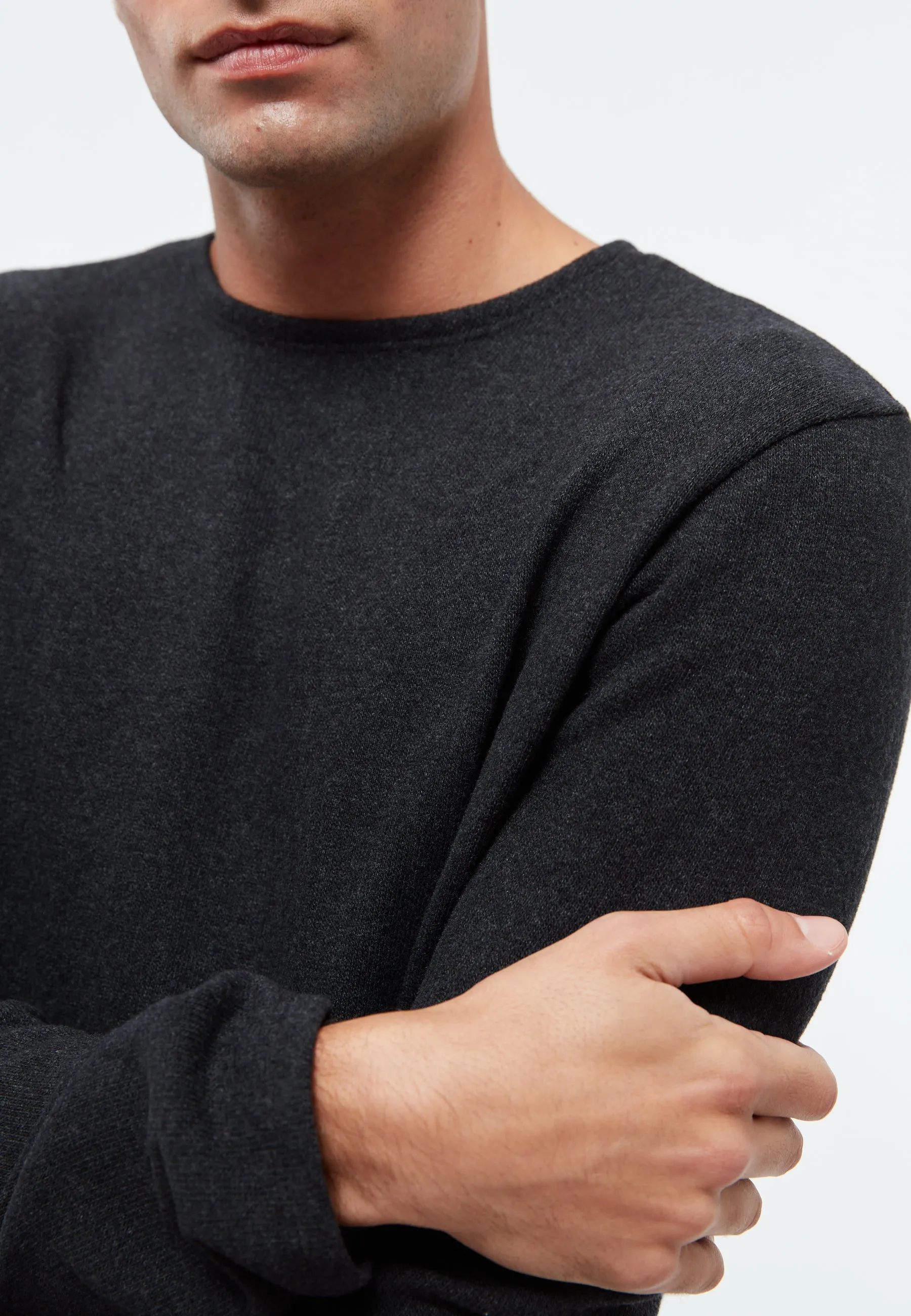 Recycled Cotton Sweater IAN - Dark Grey Givn Berlin