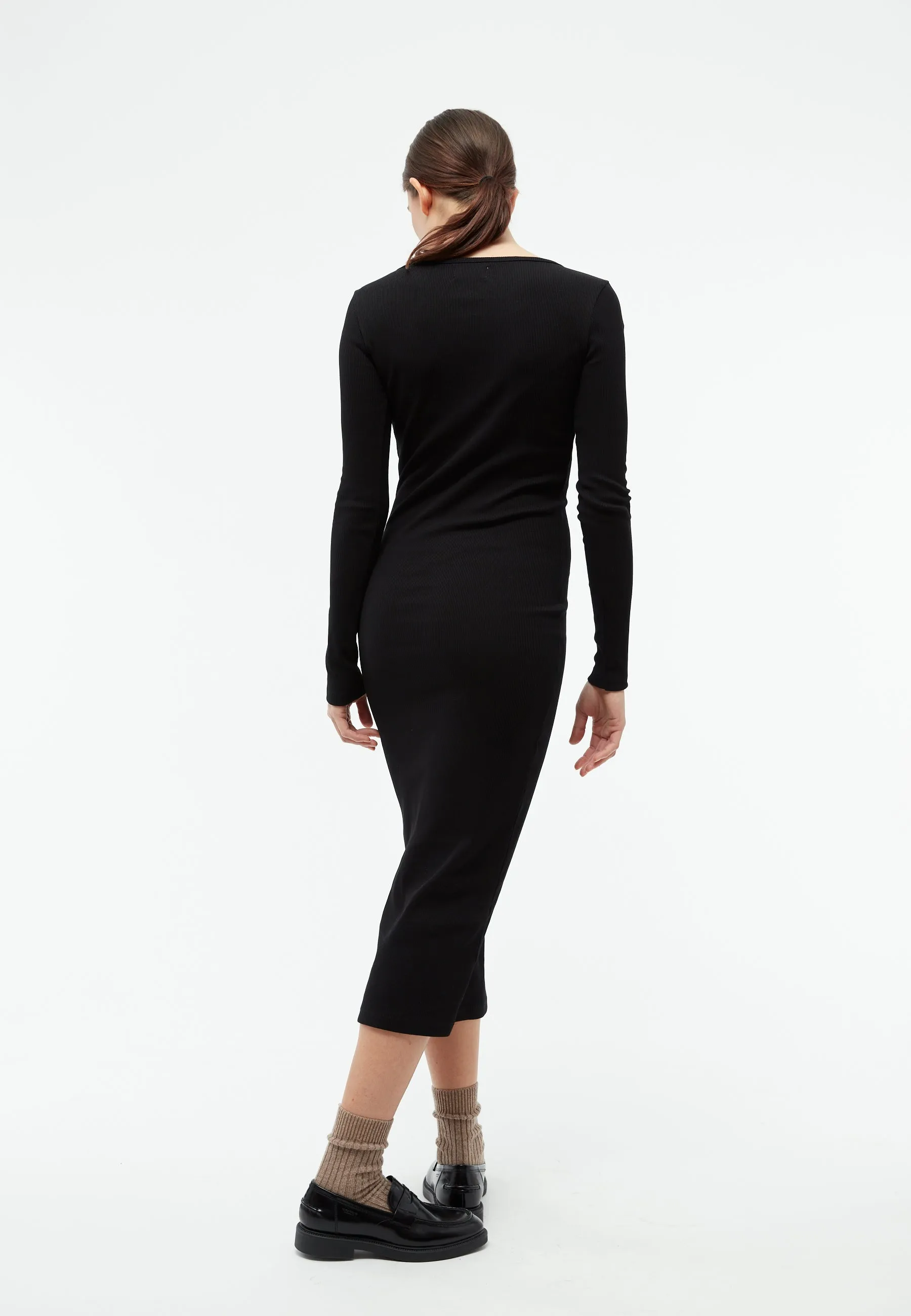 Ribbed dress GBCORINNA slim fit made from organic cotton - Black (Rib) Givn Berlin