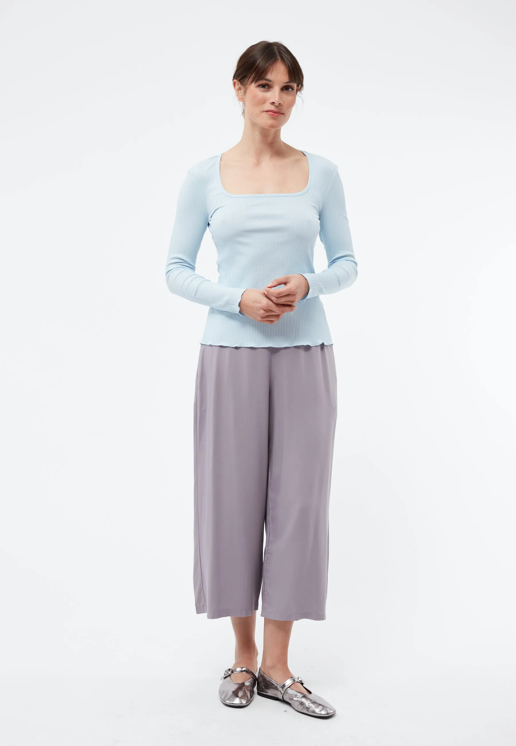 Ribbed Longsleeve GBPATTY Slim Fit Made From Organic Cotton - Ice Blue (Rib) Givn Berlin