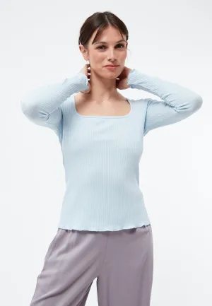 Ribbed Longsleeve GBPATTY Slim Fit Made From Organic Cotton - Ice Blue (Rib) Givn Berlin