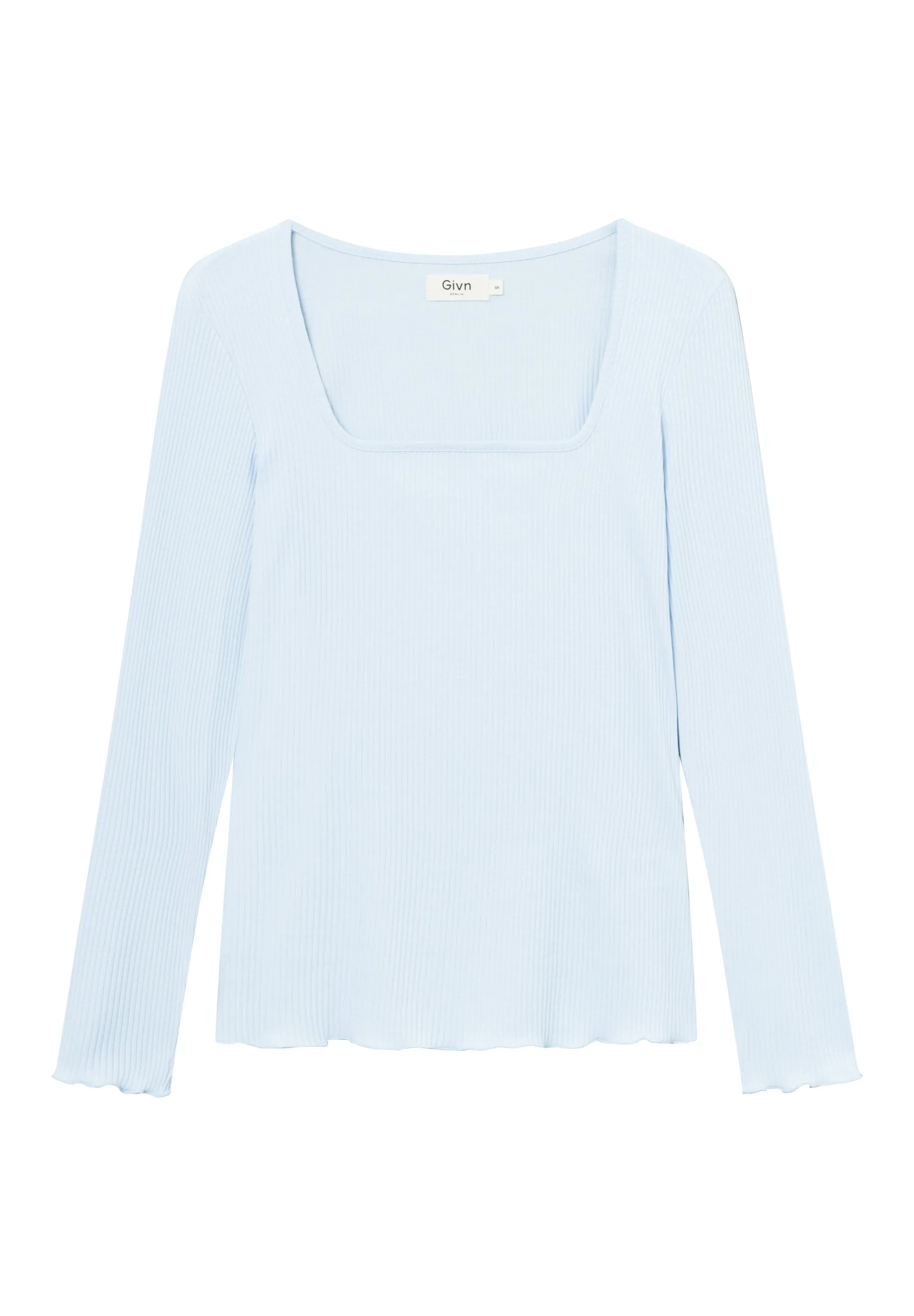 Ribbed Longsleeve GBPATTY Slim Fit Made From Organic Cotton - Ice Blue (Rib) Givn Berlin