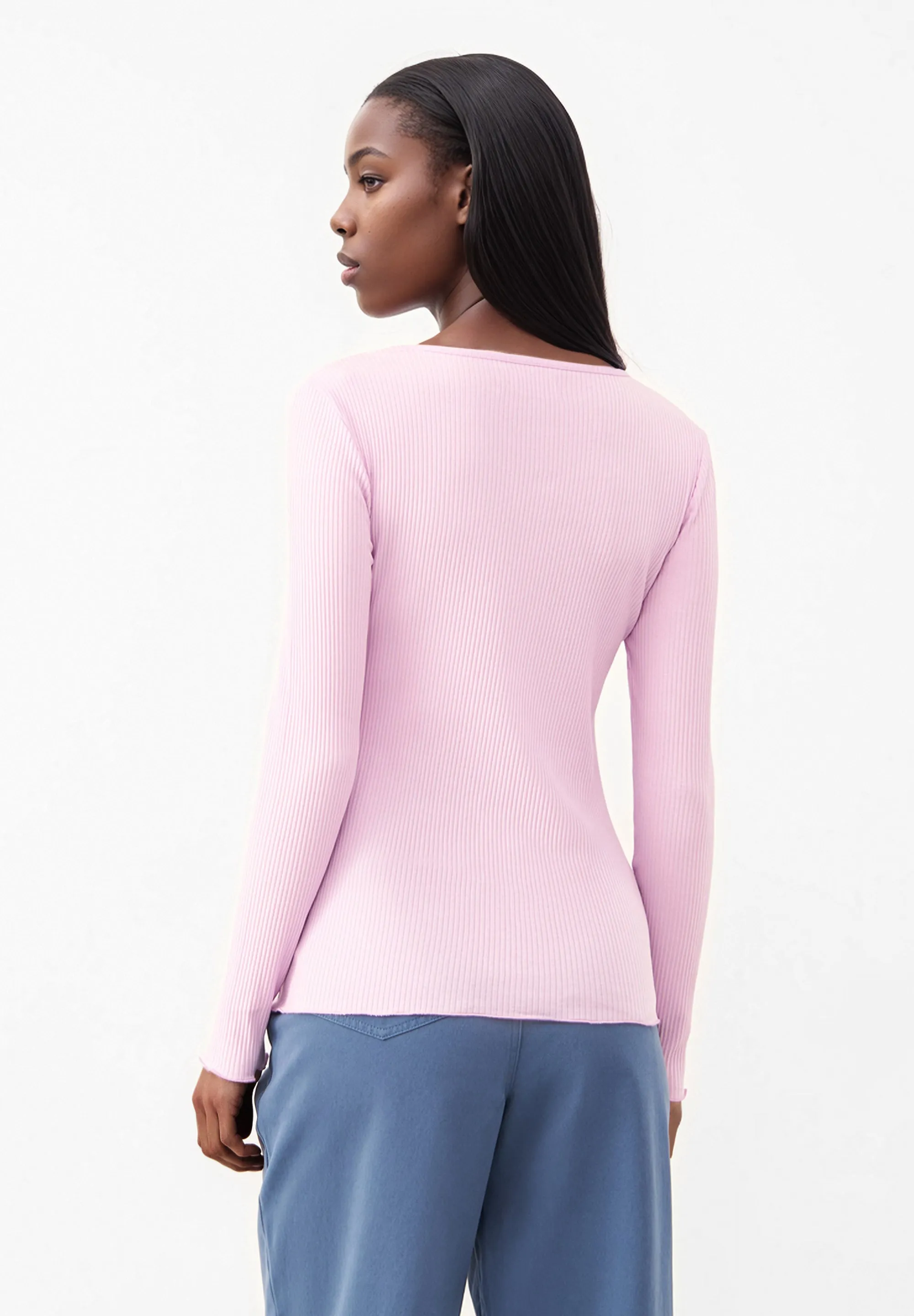 Ribbed Longsleeve GBPATTY Slim Fit Made From Organic Cotton - Light Pink (Rib) Givn Berlin