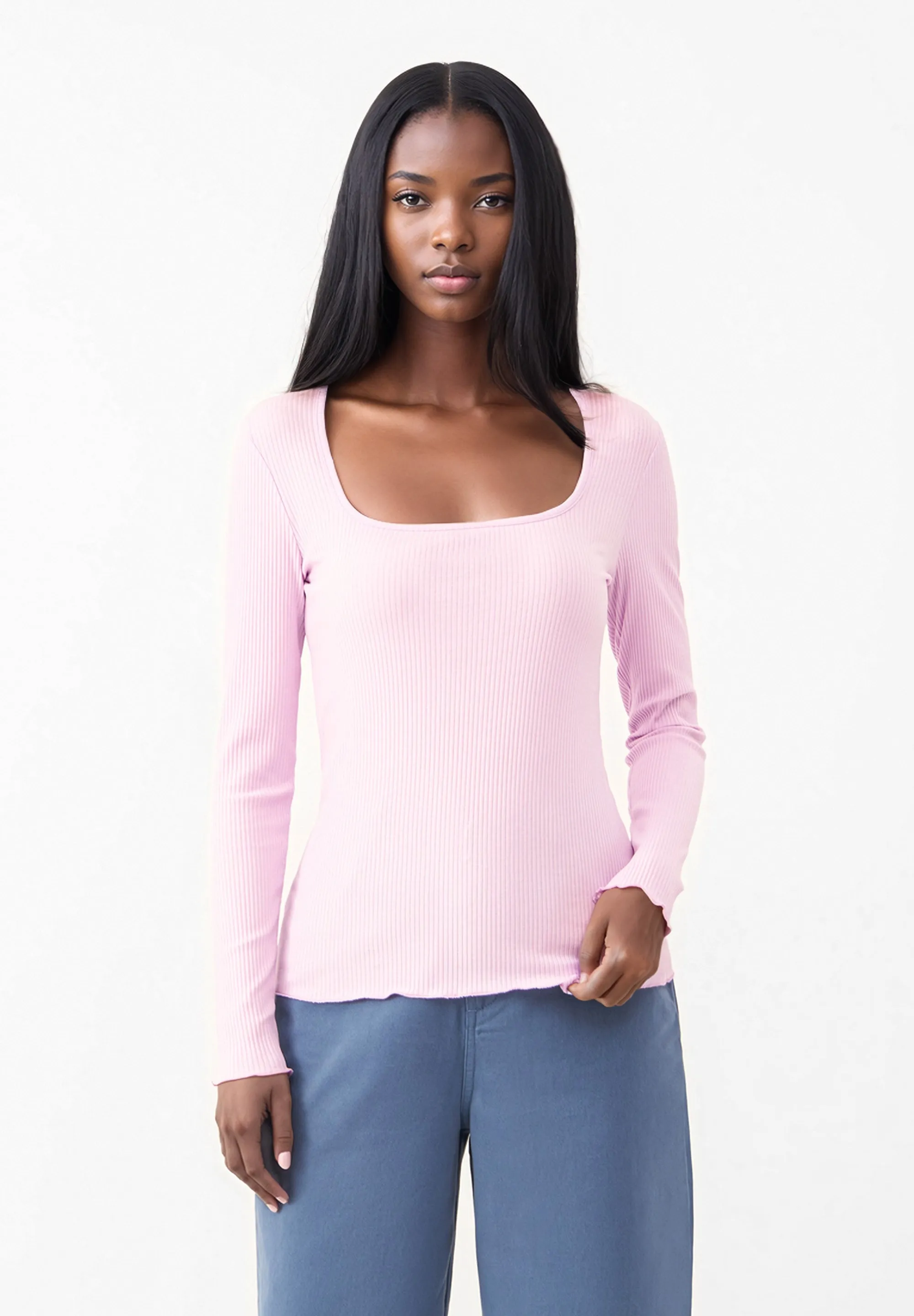 Ribbed Longsleeve GBPATTY Slim Fit Made From Organic Cotton - Light Pink (Rib) Givn Berlin